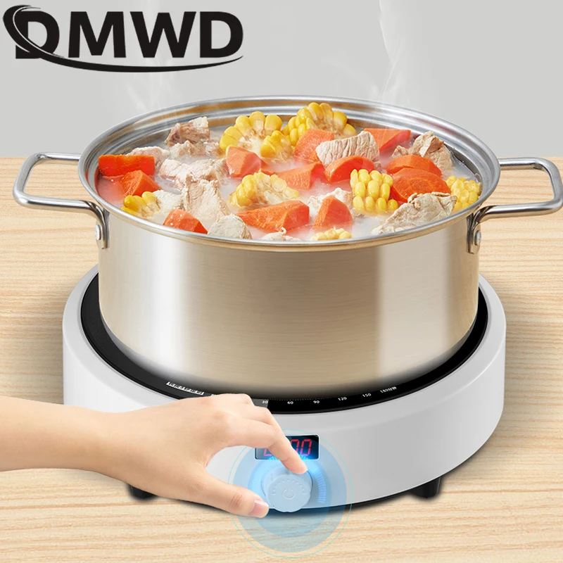 DMWD 2200W Electric Induction Cooker Household Round Smart Heat Plate Creative Precise Control Cookers Hob Cooktop Plate Hot Pot