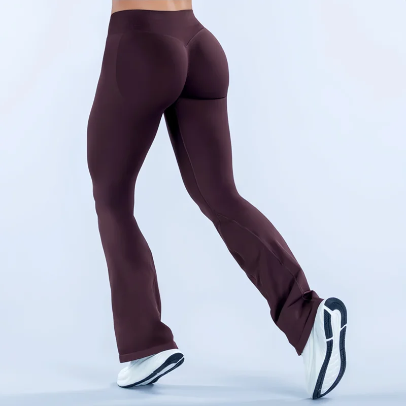 HISTELLO Yoga Flared Leggings Women Seamless Fitness Flared Pants Scrunch Butt Lift Tummy Control Gym Sports Workout Tights