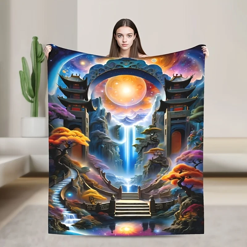 

Яркое цельное фланелевое одеяло Nantianmen — красочное, мягкое, теплое, легкое, можно стирать в машине, всесезонное покрытие, идеально подходит для кемпинга