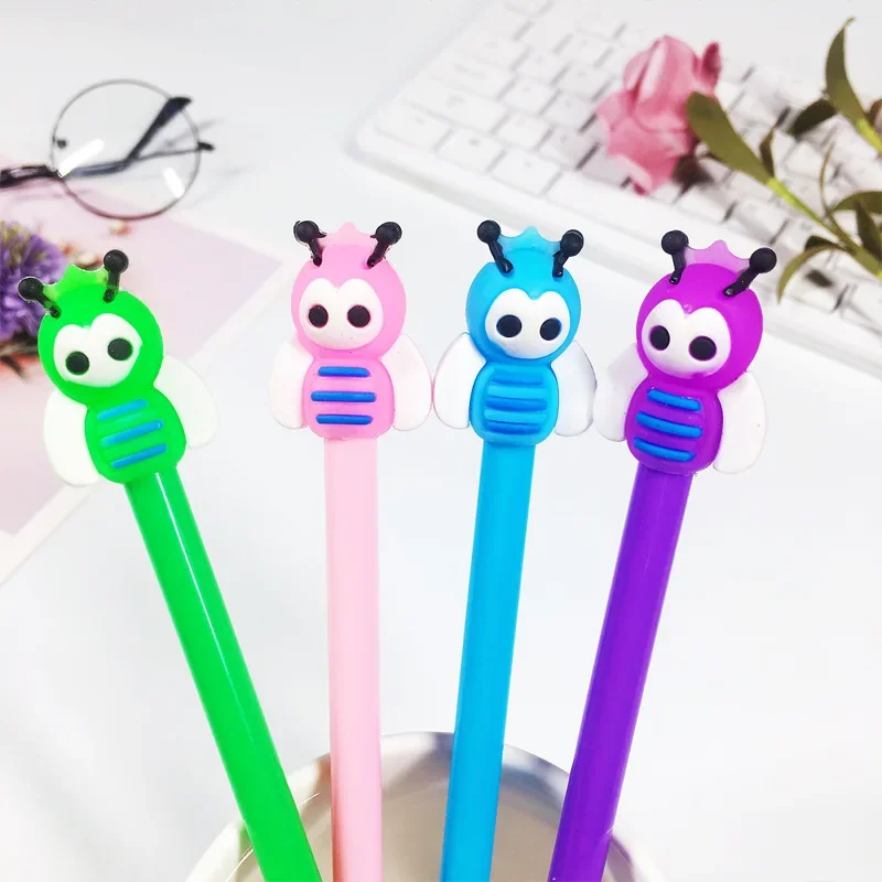 

24 Pcs Cartoon Creative Cute New Bee Black Gel Pen Student Stationery Material Escolar Canetas Kawaii Stationery