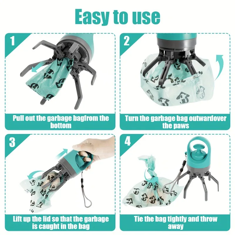 Pickup, pet portable, six-claw clip, go out to walk the dog, small garbage bag, dog toilet, anti-dirty shit picking artifact