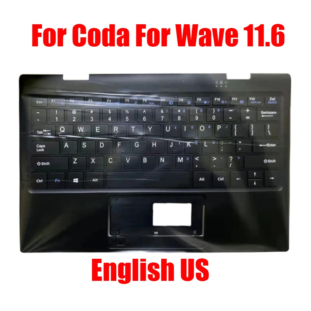 

English US Laptop Replacement Palmrest For Coda For Wave 11.6 With Keyboard Black Upper Case New