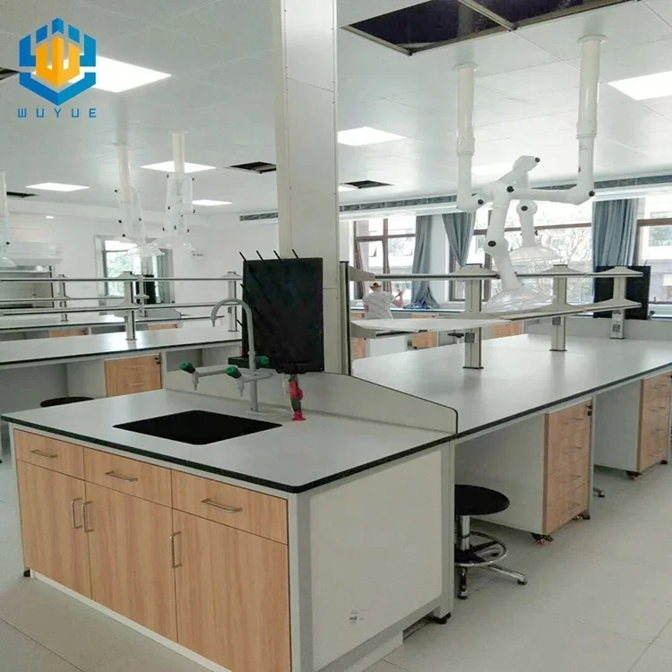 Banco da lavoro per fabbricazione in acciaio da laboratorio di chimica, banco epossidico con lavello