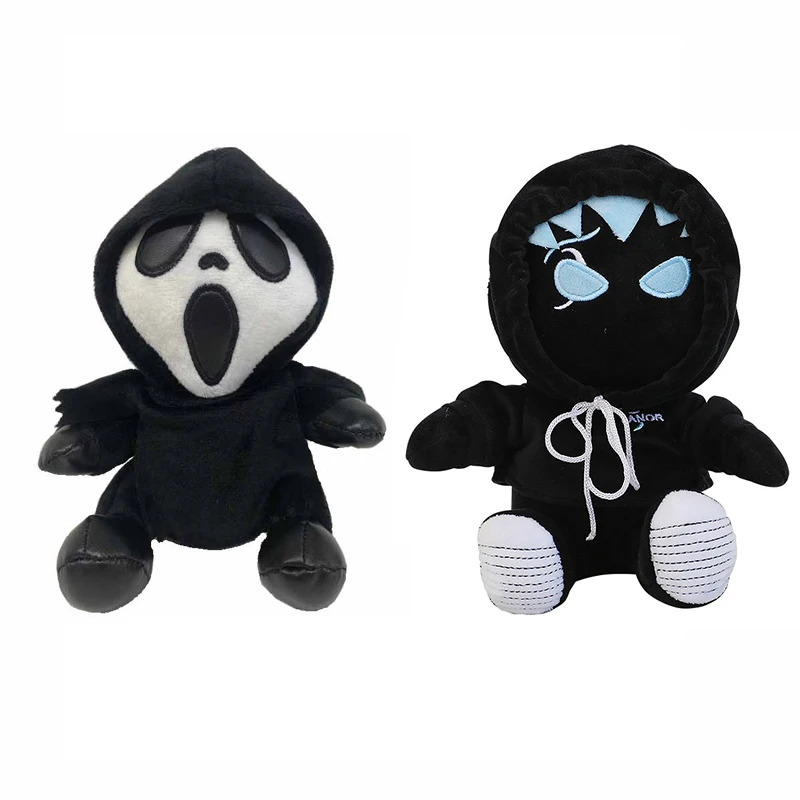 

20cm Ghostface Toy Cartoon Game Black Ghostface Stuffed Plush Doll Movie Reaper is here Horror Scream Ghost Face Kids Gift