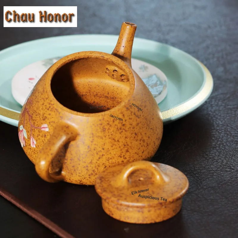 150ml Yixing Purple Clay Teapots Handmade Stone Spoon Pot Raw Ore Dragon Bone Gold Sand Mud Kettle Chinese Zisha Tea Set Tea