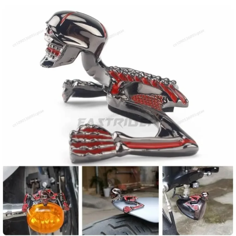 

Motorcycle Skull Decoration Motorcycle Headlight Visor and Front Fender Skull Helmet Decoration Shell Decoration Chrome Statue