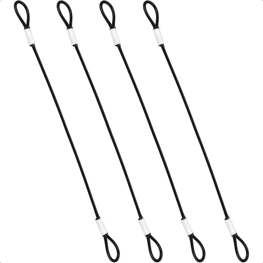 

4 шт. трос из нержавеющей стали с петлями 20-дюймовый трос с виниловым покрытием, длинный веревочный ремешок с замком, защитные цепи для путешествий на открытом воздухе