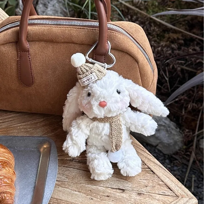 Kawaii Plush Animal Doll Keychain For Bag Pendant Furry Rabbit Doll Keyring For Gifts Cute Small Bear Stuffed Keychain 2025 New