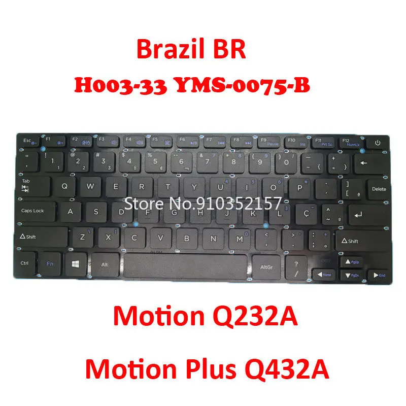 Black Grey Laptop Keyboard For Positivo Motion Q232A Motion Plus Q432A H003-33 YMS-0075-B H003-51 YMS-0075-F Brazil BR NO Frame