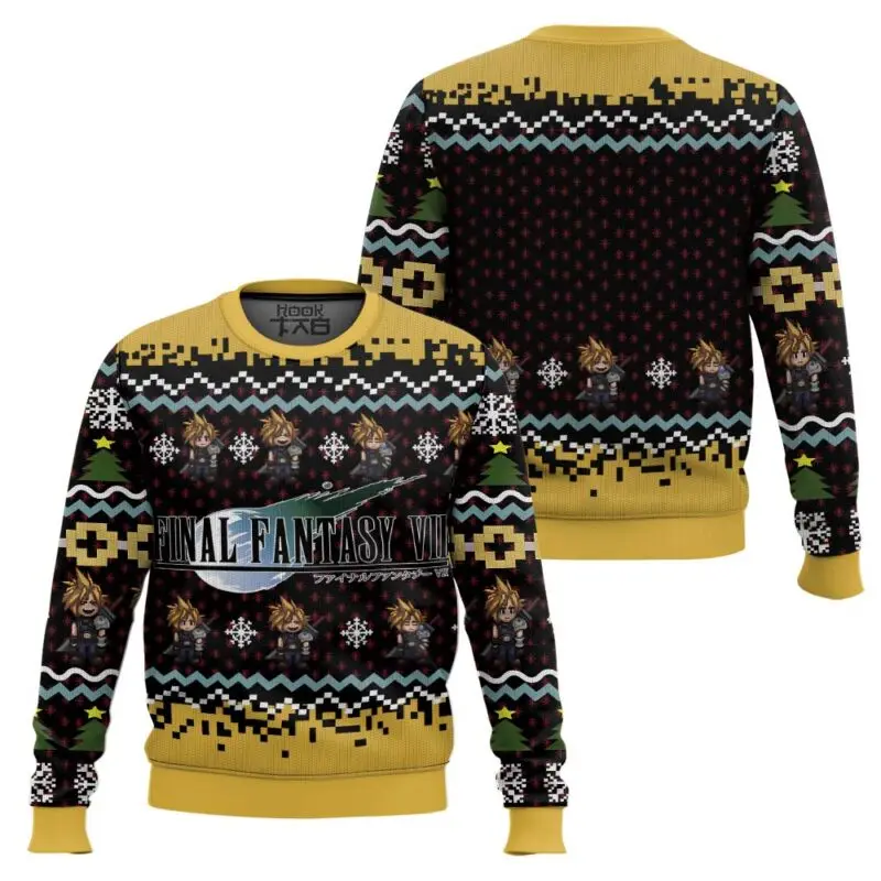 El más vendido de invierno debe incluido en Final Fantasy suéter feo de Navidad Retro feo divertido vestido de fiesta llamativo fresco