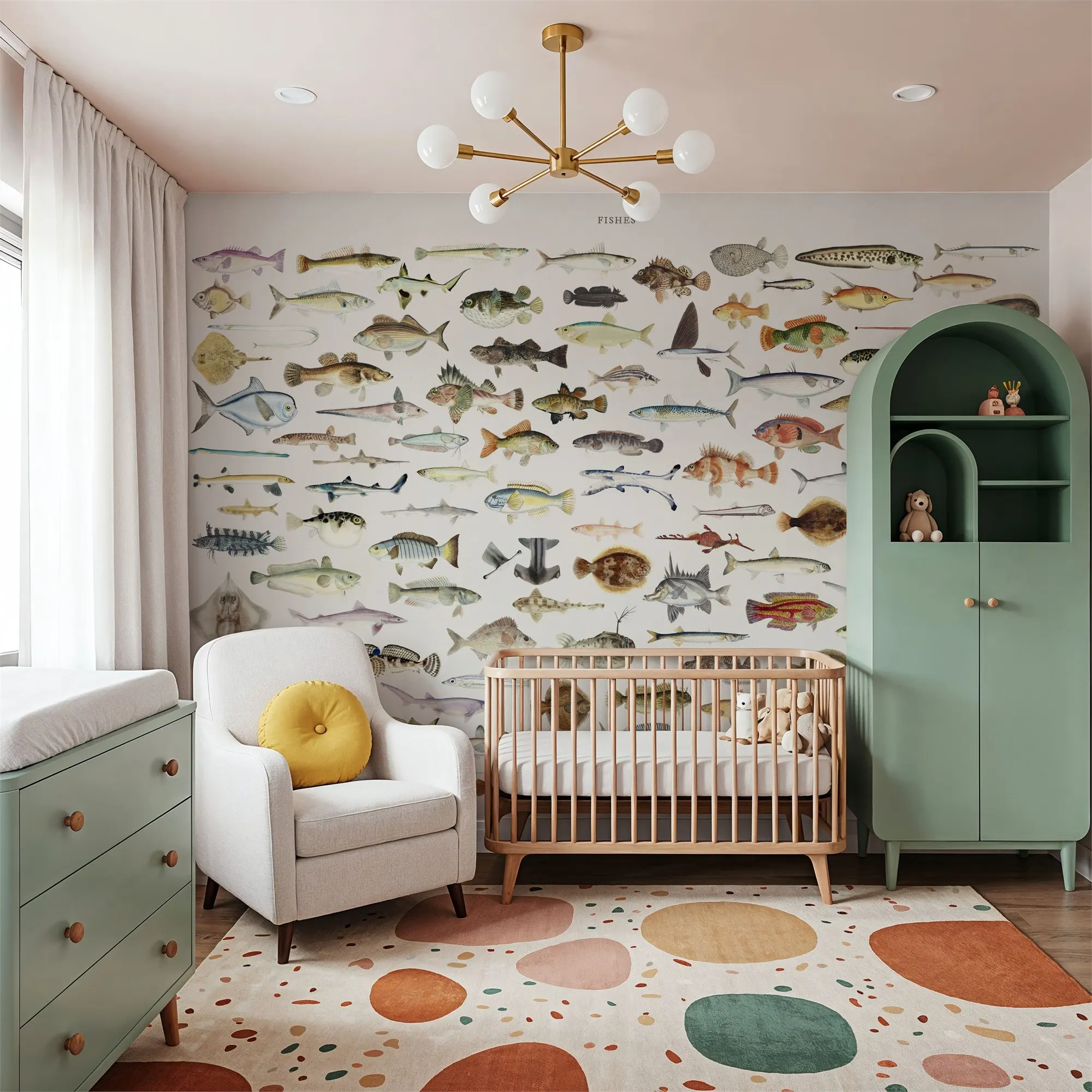 Custom Southern Pacific Fishes Chart Large Peel and Stick Mural Wall Decor