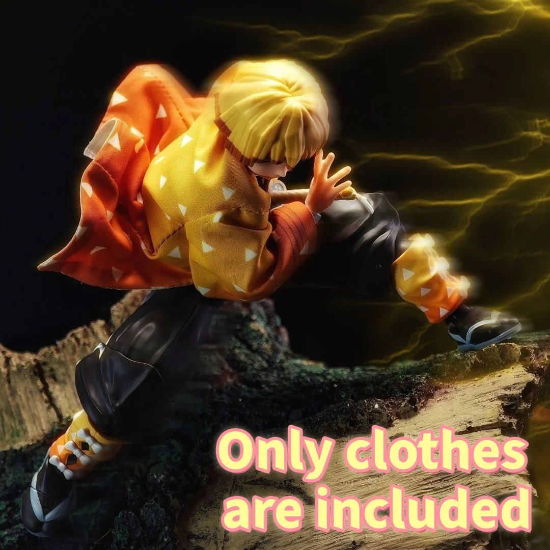 

1/12 весы Agatsuma Zenitsu аниме фигурка оранжевое мини-кимоно пальто аксессуар Demon Slayer Shf солдат кукла одежда игрушечный декор