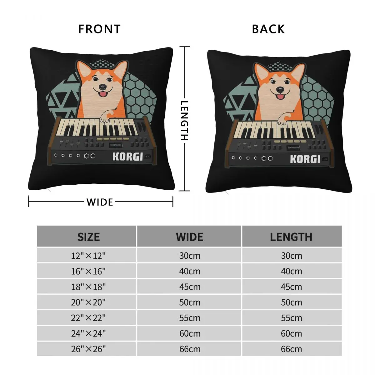 Synthesizer Fan Korgi Corgi Pillowcase Polyester Linen Velvet Pattern Zip Decorative Throw Pillow Case Home Cushion Cover 45x45