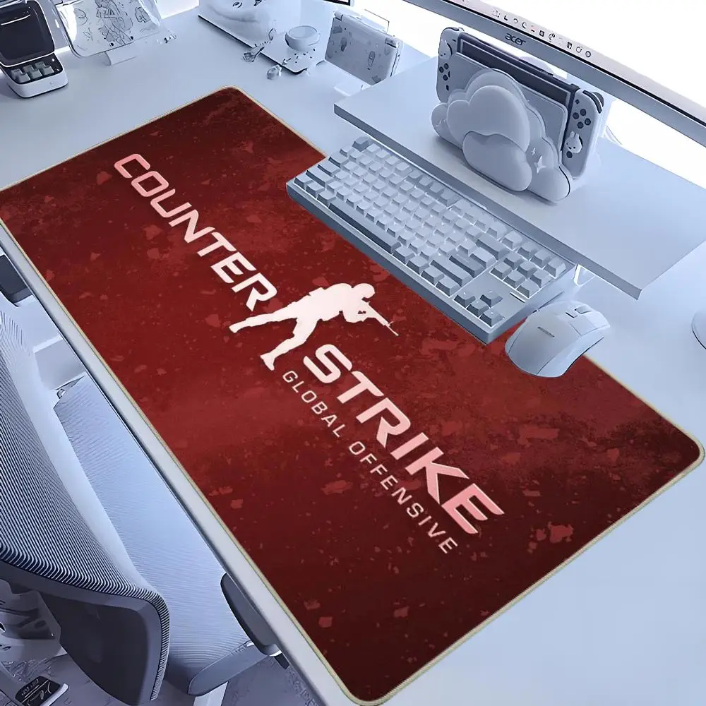 حصيرة ماوس كبيرة C-Counter Strike حافة قفل سوداء لوحة ماوس PC تزيين غرفة النوم الكمبيوتر المحمول طاولة ألعاب الفئران حصيرة cs go