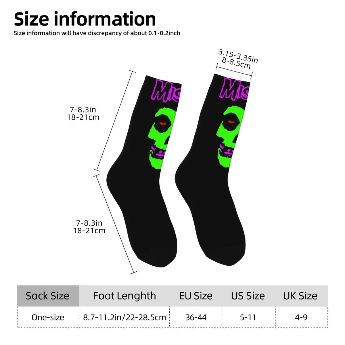 Misfits Socks Popular Bnad Casual Stockings Autumn Anti Skid Men Socks Quality Custom Skateboard Socks