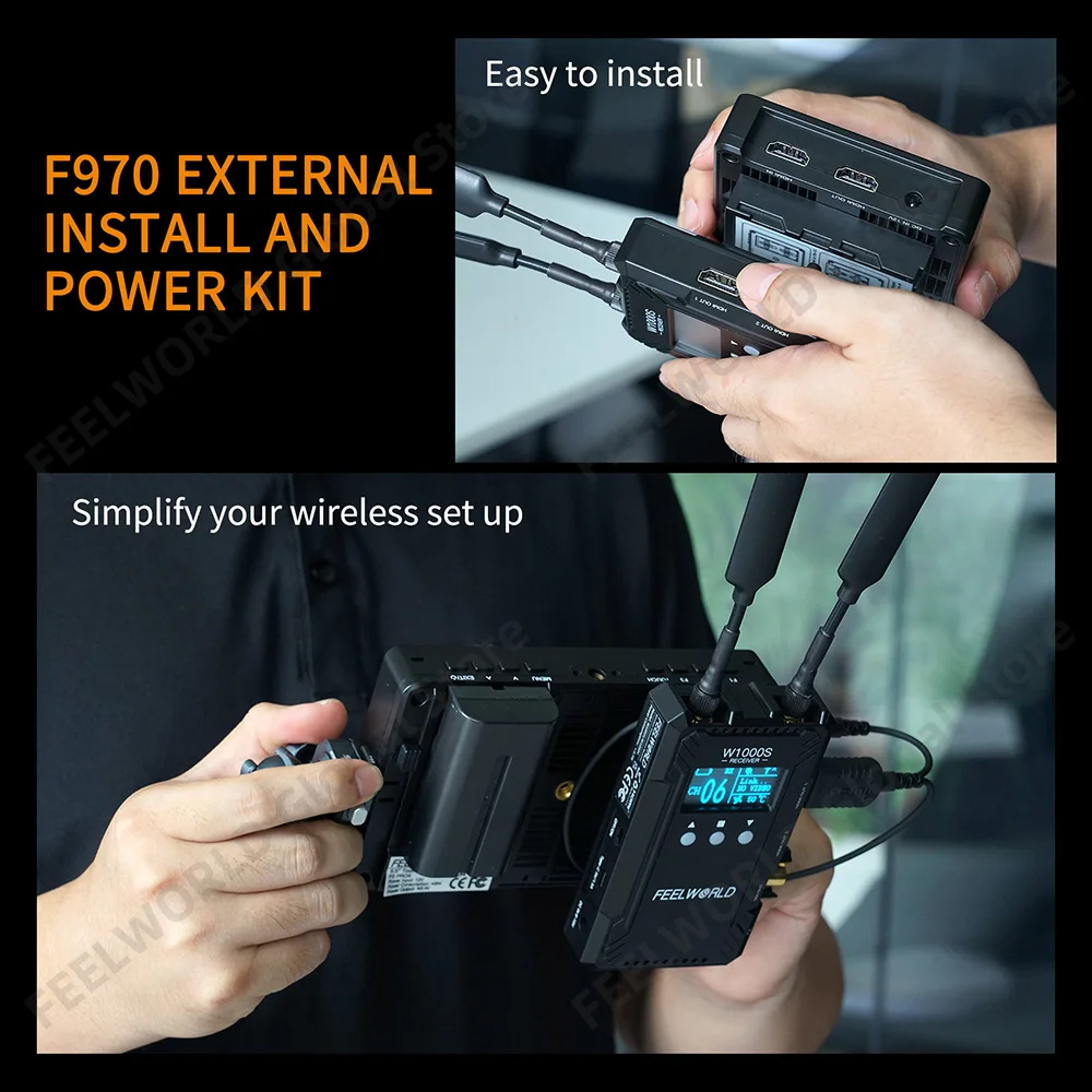 FEELWORLD F5 PROX 1600nit Alta Luminosità 5,5 Pollici 4K HDMI Touch Screen DSLR Monitor da Campo F970 Kit Esterno Tipo-c