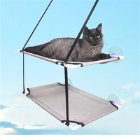 Suction Cup Pet Cat Suspension Nest Glass Windowsill Double-layer Mesh Cloth Cat Hammock Stable Durable Grip Cat Bed with Holes