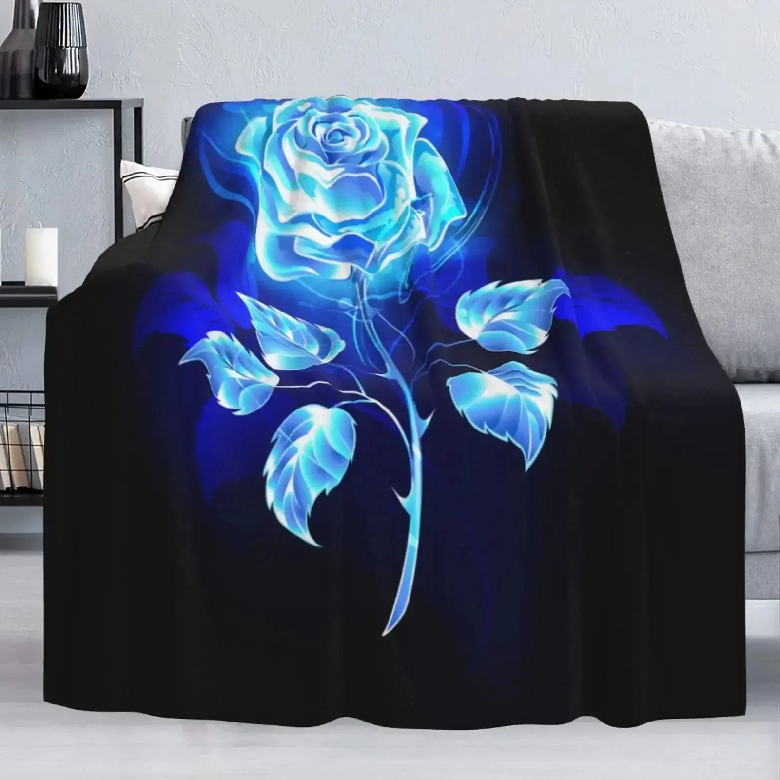 

Blue Flame Soft Throw Blanket Lightweight Cozy Warm Flannel Blanket for Couch Bed Sofa Travel Camping Birthday Christmas Gifts