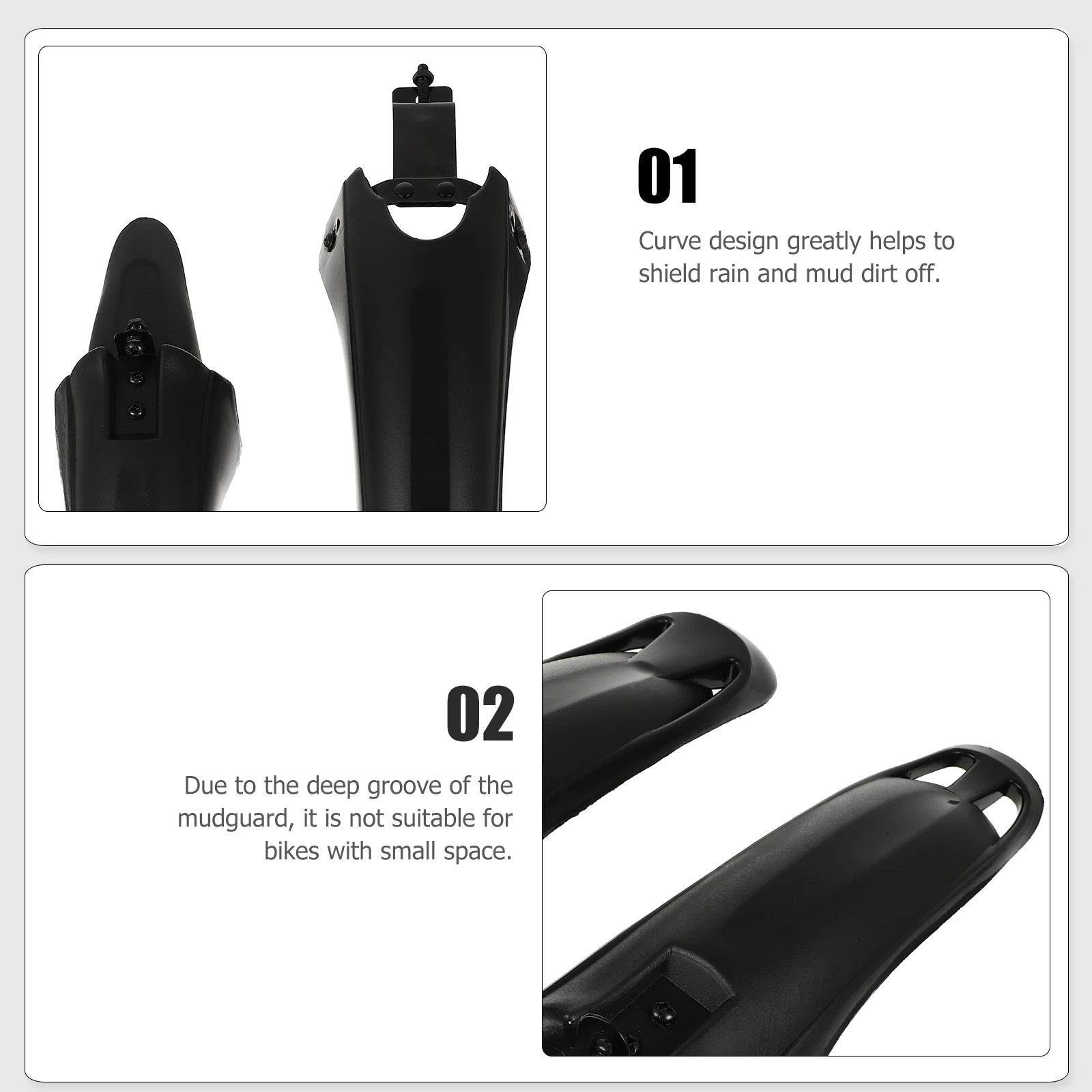 

2pcs Bicycle Mudguard Mountain Bike Dirt Mountain Bike Dirt Guard Rain Shield Durable Mud Guard Cycling Riding Equipment