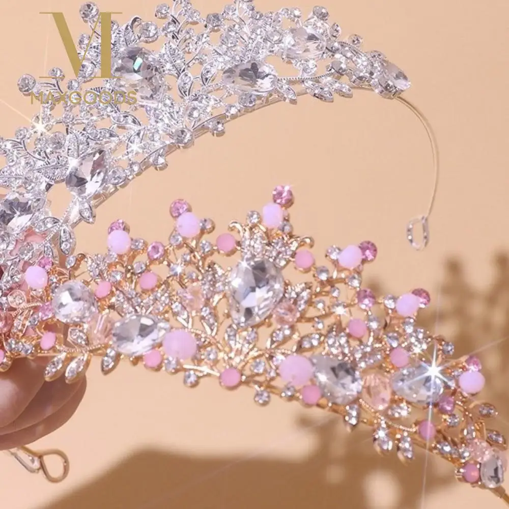 

Креативная металлическая хрустальная свадебная тиара, красочная роскошная элегантная корона принцессы, светлая роскошная свадебная тиара для волос, свадебная тиара