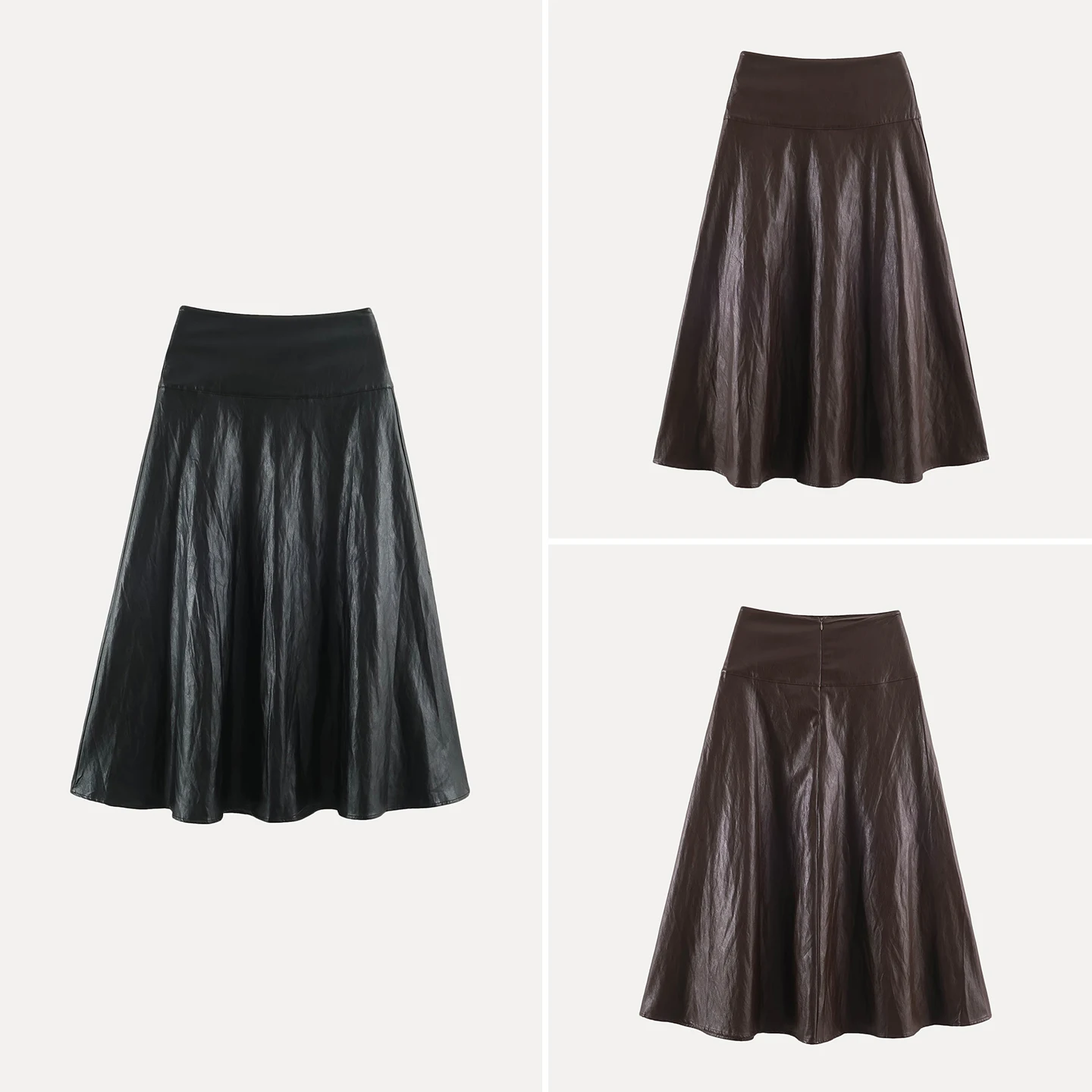 Fashionable Long A-Line Skirt Women's Autumn Wear Slimming High Waist Half Body Dress Large Swaying Style ZADATA Brand