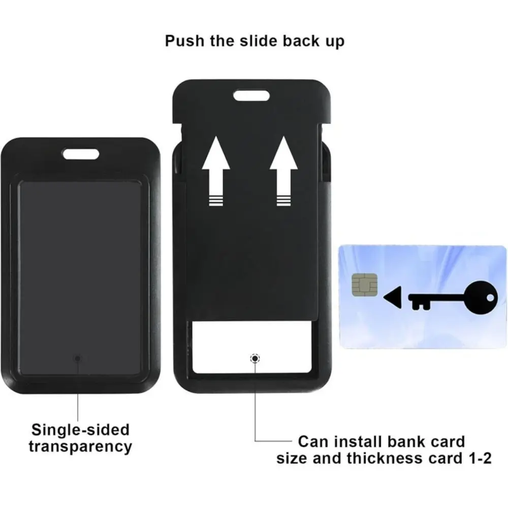 Rope Retractable Work Permit Card Set with Breakaway Lanyard Neck Hanging Badge Reel Clip Set Hard Shell Protective