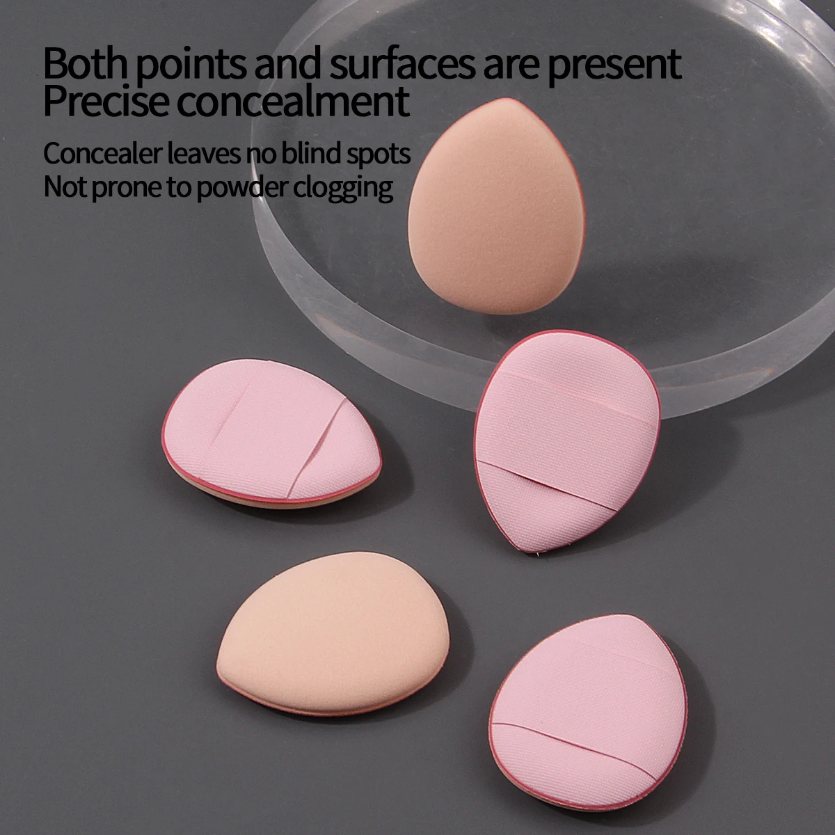 100 Stück rosa weiche Mini-Daumen-Make-up-Puderquaste, Set-Make-up, Concealer, Kissen-Fingerspitzen-Puderquaste, spezielles Gesichts-Make-up-Werkzeug