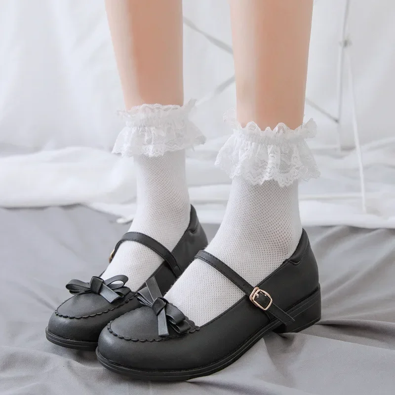 

1 Pair Woman Lace Short Summer Socks Maiden Lovely Sweet Ruffle Cotton Lolita Style Princess Socks High Quality