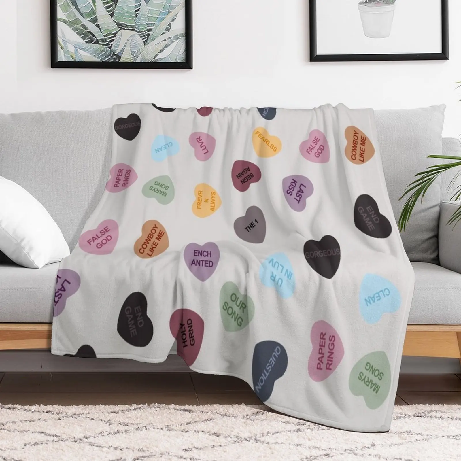 

Eras Candy Hearts Home Decor Merch Fandom Small Support HECKINFAROUT Throw Blanket Nap Decorative Beds for winter Blankets
