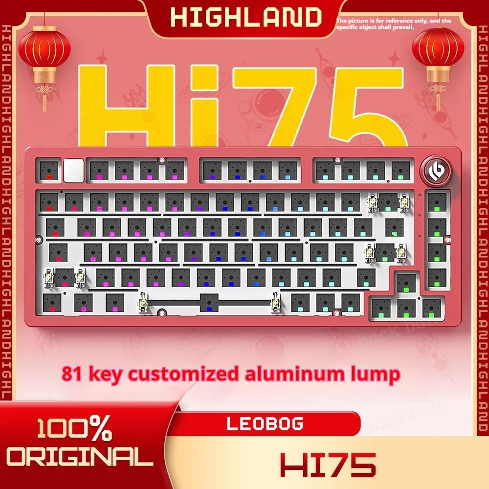 LEOBOG Hi75 Wired Mechanical Keyboard Kit With Knob Gasket Custom RGB Light Aluminum Laptop Office Hot-Swap Gamer Wired Keyboard