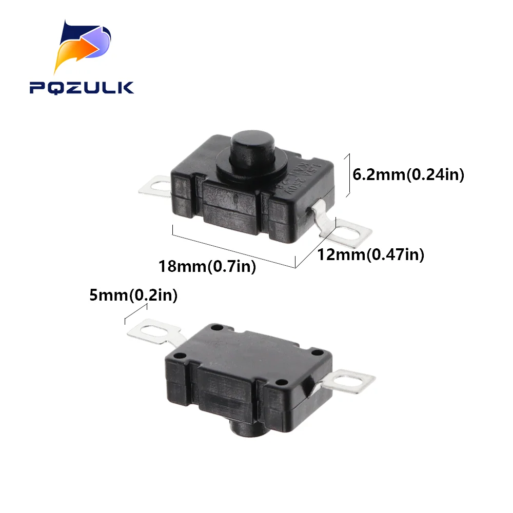 10PCS KAN-28 1.5A250V Flashlight Switches Self Locking SMD Type 18X12MM Push Button Switches 1812-28A