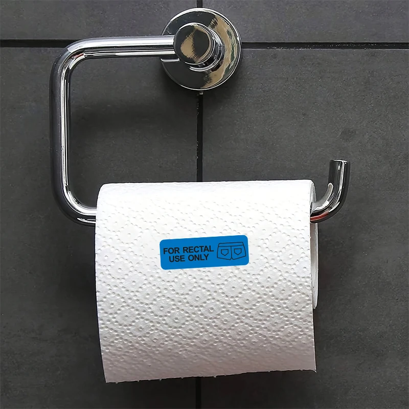 500Pcs 0.39*1.5in Blue "For Rectal Use Only" Waterproof Prank Marking Decorative Label Stickers image 2
