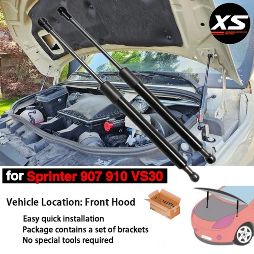 Amortiguadores de Capó para Mercedes-Benz Sprinter 907 910 VS30 2018-2026, Modificación de Amortiguadores, Soportes de Elevación, Pistones, Resorte de Gas