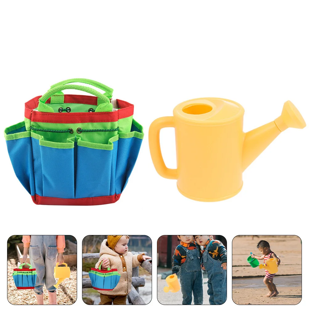 

1 set Planting Tool Set Gardening Tools For Kids Flower Basket Bag Watering Pot Beach Sand Play Yard Garden Practical Safe