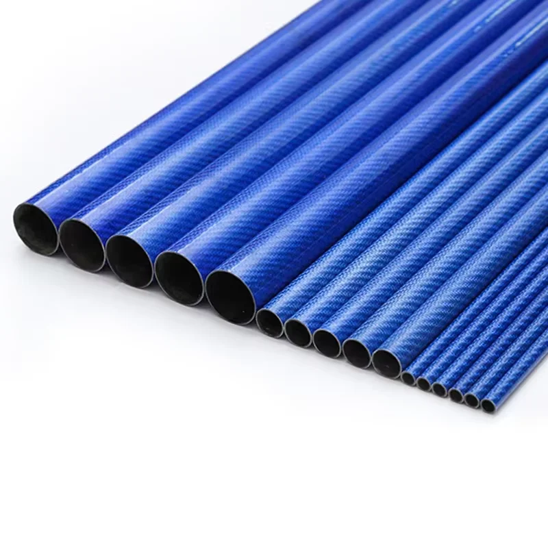 2PCS 3K Carbon Fiber Colored Tube High Composite Hardness Material Glossy Diameter 6mm~16mm Length 500mm DIY For RC Airplane