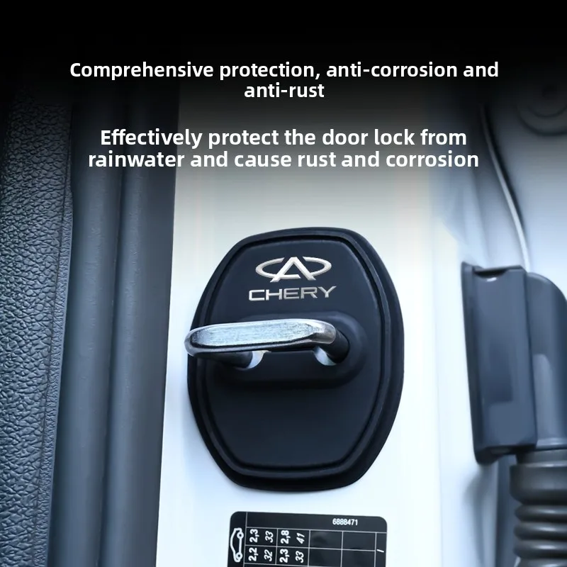 Silicone Anti-Rust Car Door Lock Cover Silicone Protection Cap For Chery Tiggo 8 7 4 Pro 5X 3X Arrizo 5 6 Car Accessories
