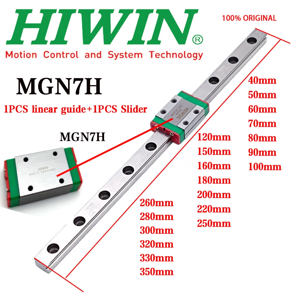 

Бесплатная доставка HIWIN Подлинная миниатюрная линейная направляющая рельса MGN7 + MGN7H слайдер 40 50 60-100 120 150 200 250 мм для 3D-принтера CNC