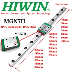 Hiwin-3Dプリンター用のミニリニアガイド,オリジナルスライダー,mgn7 plus,mgn7h,40mm, 50mm, 60mm, 100mm, 120mm, 150mm, 200mm 250mm、300mm