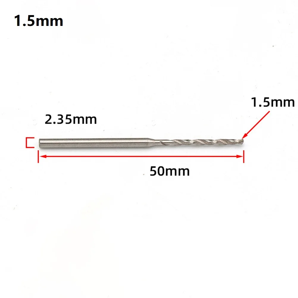 2.35mm Shank HSS Straight Handle Spiral Drill Bit 0.8 1. 1.2 1.4 1.5 1.6 1.8 2mm Woodworking For Wood Plastic Hand Tools