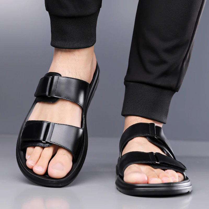 Sommermode-Sandalen für Herren, trendige Strandschuhe, rutschfeste, verschleißfeste Slip-On-Hausschuhe-9009 – Detail 6