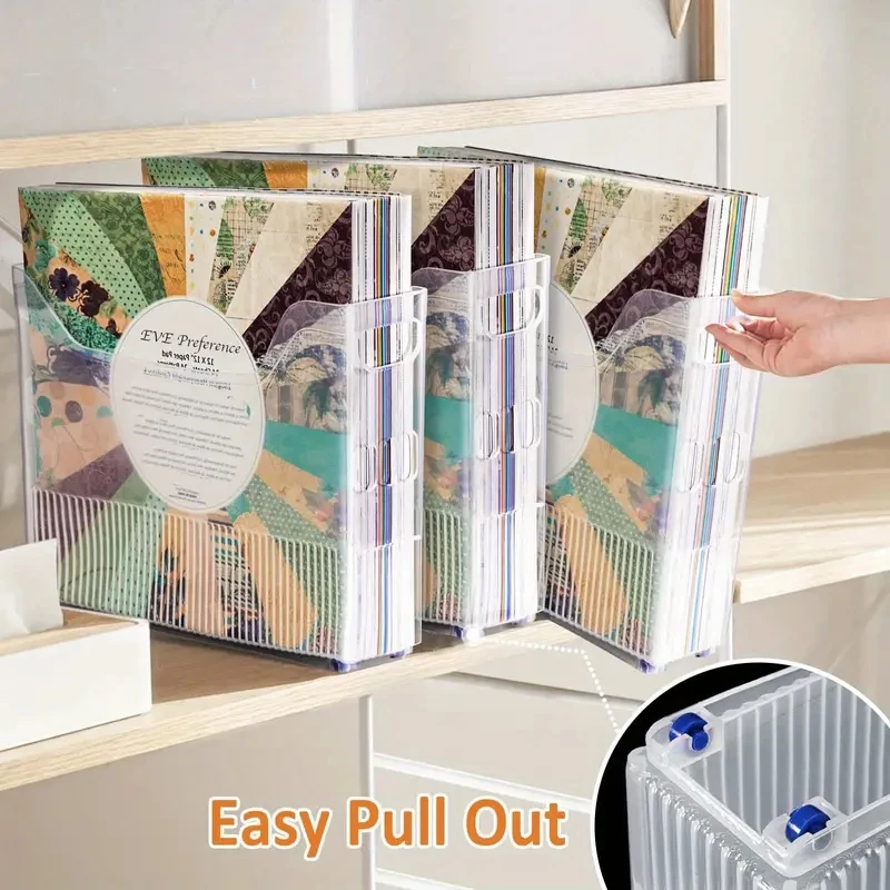 

Durable Plastic Vertical Storage Boxes -Space-Saving DeskOrganizer for Files, Magazines & More - Perfect for Home & Office