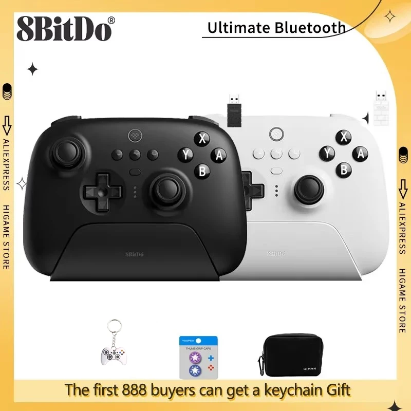 

8BitDo Ultimate Bluetooth-контроллер с зарядной док-станцией, геймпад для Nintendo Switch/Windows 10/Steam Deck