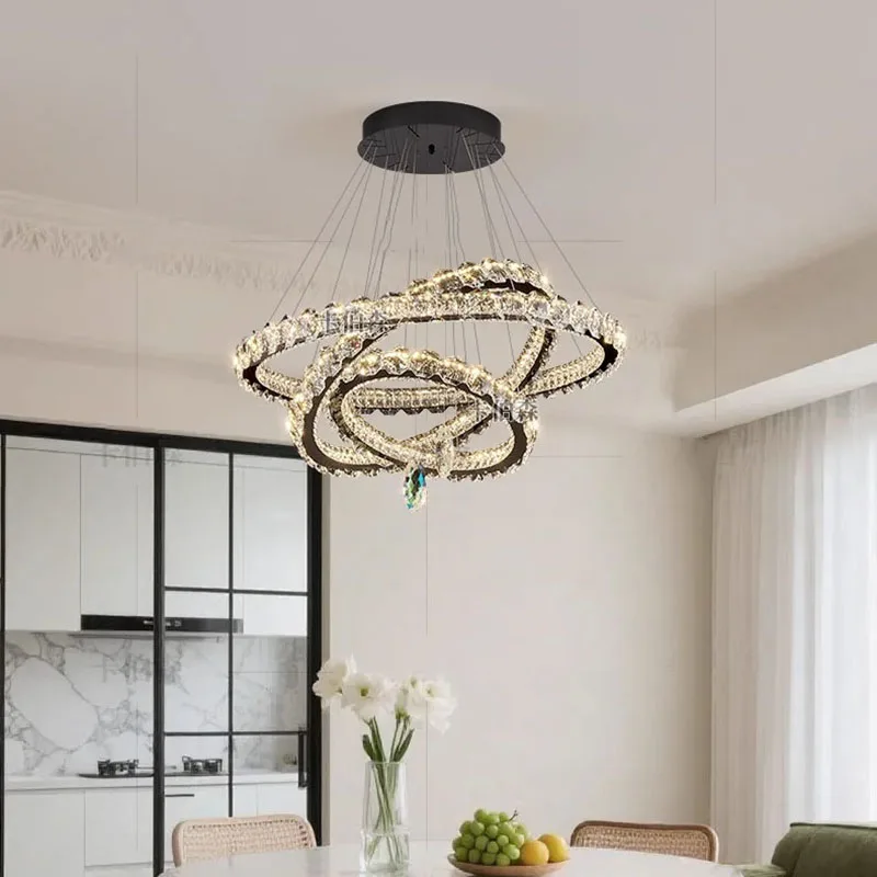 Modern Crystal stair chandelier lights indoor lighting Ceiling lamp hanging light led Chandeliers for living room indoor lightin