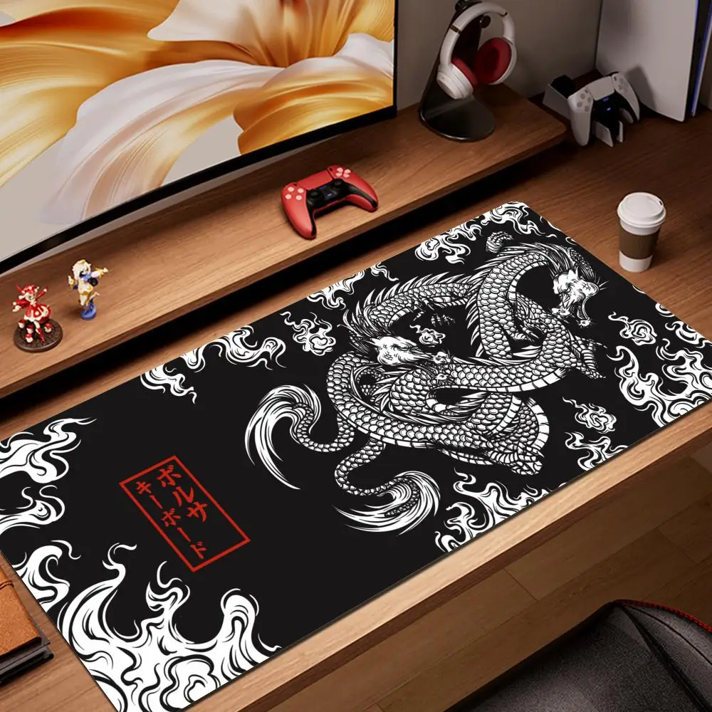 

Japanese Dragon Large Gaming Mousepad XXL Keyboard Gamer Mouse Pad on The Table Speed Desk Mat Anime 900x400 700X300 Mouse Mats