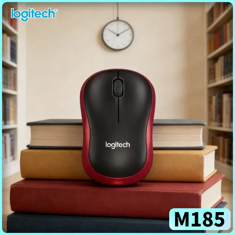 Logitech M185 Glide-Accurate Mouse 1000 DPI Optical Sensor 2.4GHz 10m Range 12-Month Battery Auto-Sleep Home Office Tool