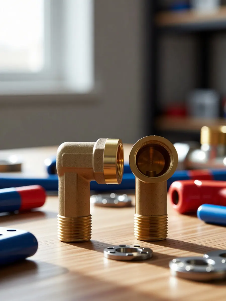 2 Pcs Hose Pipe Brass Extension Connector 90 Degree Fitting Adapter Elbow Golden Garden
