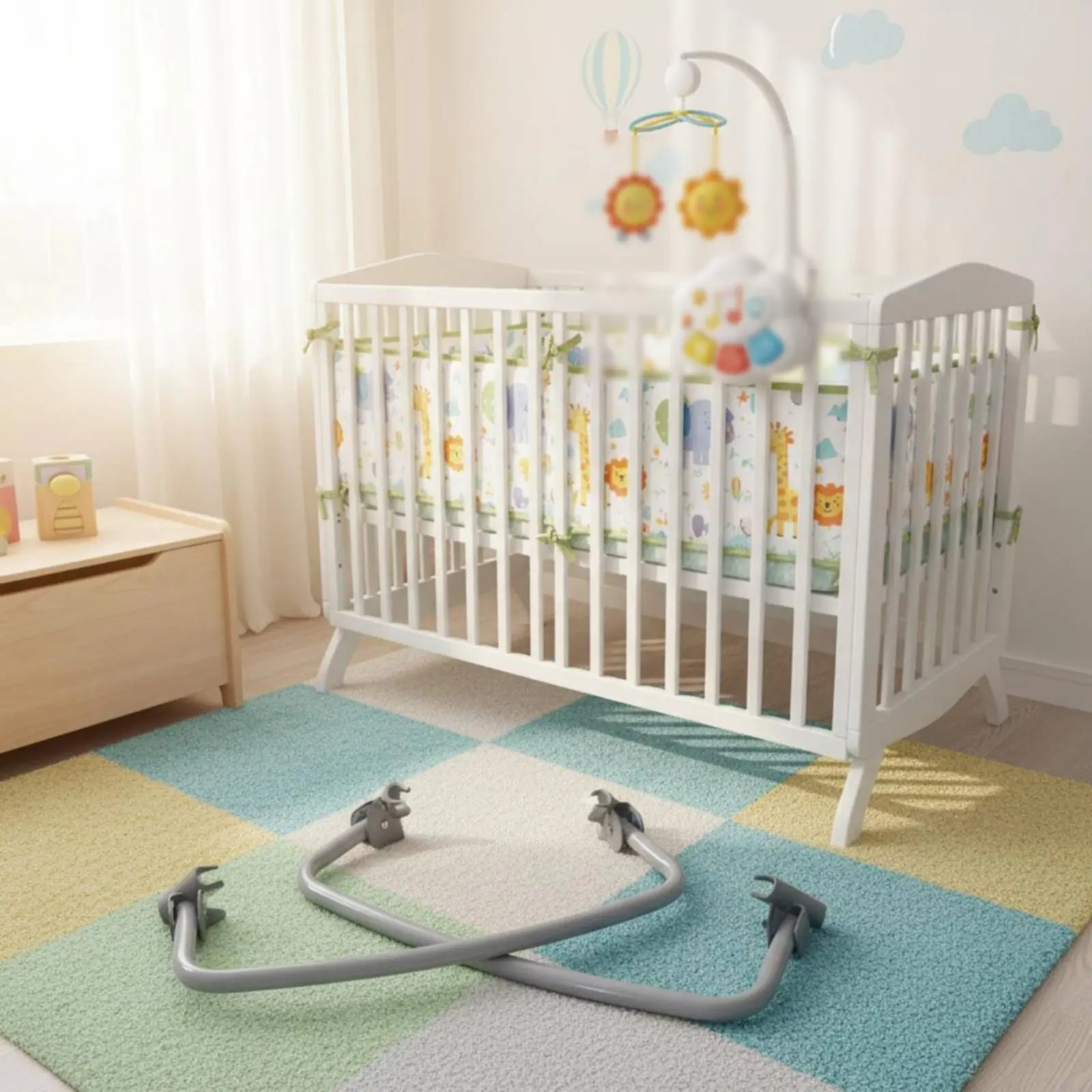 musica-para-bebes-cuna-multiusos-con-dosel-estante-de-almacenamiento-para-cuna-canciones-de-cuna-relajantes