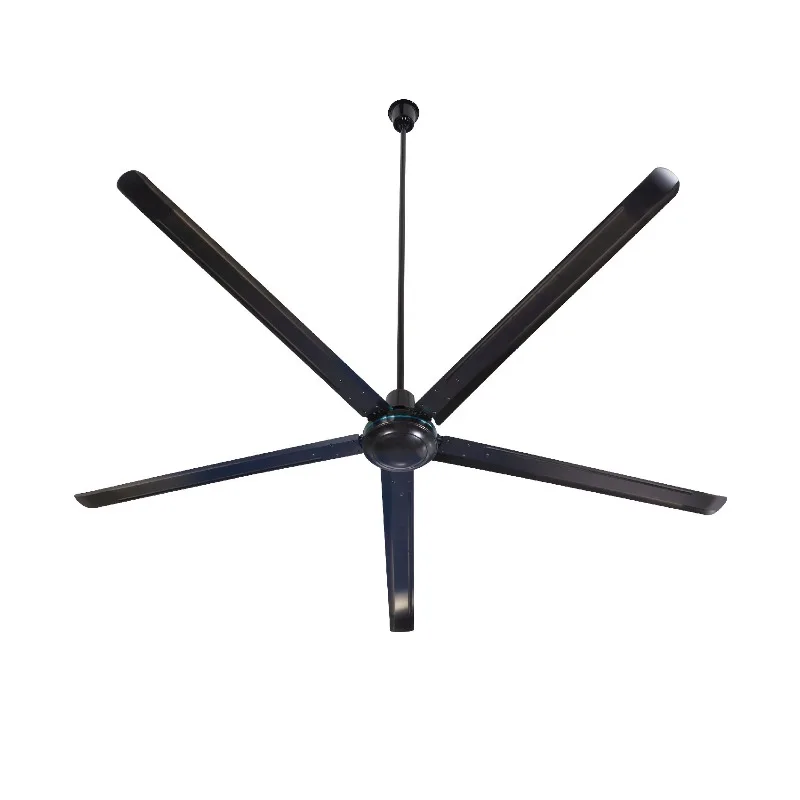 100 Inch 6 Blade Large Ceiling Fan Modern Brushed Nickel Industrial Ceiling Fan