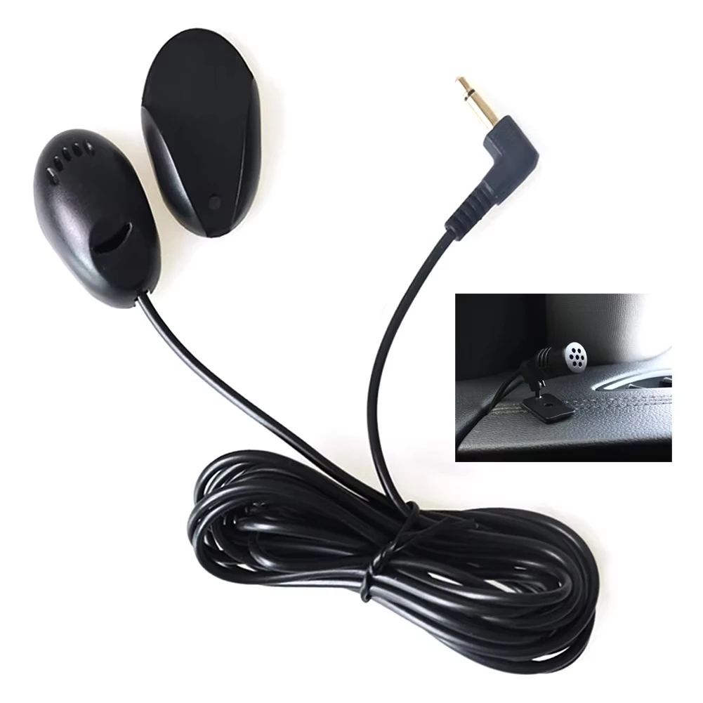 Car Microphone Mini 3.5mm Wired Microphone for Car Stereo Audio Hands-free Mic for DVD Radio Player Paste Type Mini Microfono