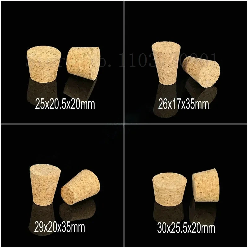 100pcs/Lot 7.5mm-30mm Wooden Corks Stopper Lab Test Tube Cork